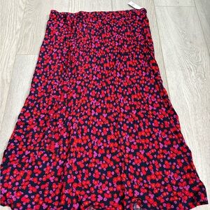 GAP Red and Purple Floral Maxi Skirt